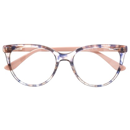 Armação de óculos de grau - Lavínia 5065 - Animal print haste rose