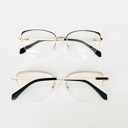 Armação de óculos de grau - Letícia 6951 - Preto com dourado