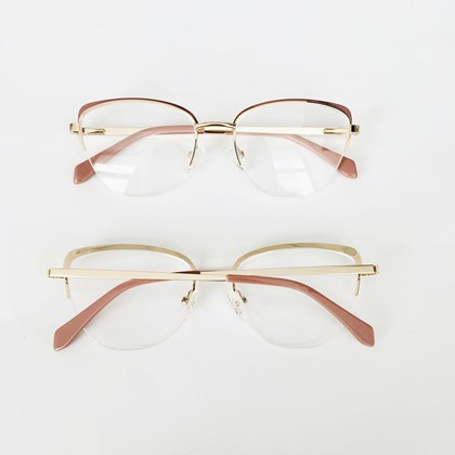Armação de óculos de grau - Letícia 6951 - Rose com dourado