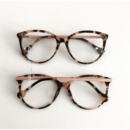 Armação de óculos de grau - Lexa 2145 - Animal print rosado Armação de óculos de grau - Lexa 2145 - Animal print rosado