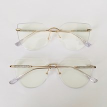 Armação de óculos de grau - Luisa Glow 3 pontos 80057 - dourado brilho prata ponteira transparente C2