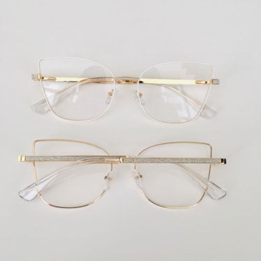 Armação de óculos de grau - Maísa 82152 - branco com dourado C2