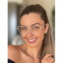 Armação de óculos de grau - Maísa 82152 - branco com dourado C2