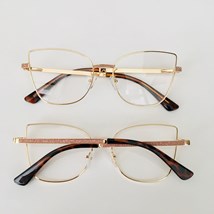 Armação de óculos de grau - Maísa 82152 - dourado ponteira animal print C7