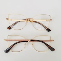 Armação de óculos de grau - Maísa 82152 - dourado ponteira animal print C7 Armação de óculos de grau - Maísa 82152 - dourado ponteira animal print C7