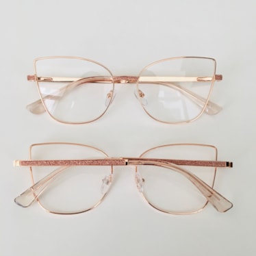 Armação de óculos de grau - Maísa 82152 - Rose gold brilho rose