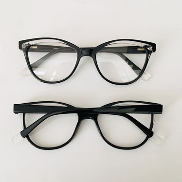 Armação de óculos de grau - Malu 90014 - preto com detalhe transparente C1