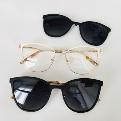 Armação de óculos de grau - Malvina C0204 - branco com dourado C8 Armação de óculos de grau - Malvina C0204 - branco com dourado C8