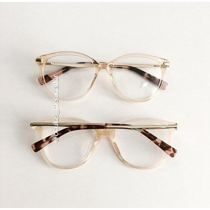 Armação de óculos de grau - Manuela 10067 - Dourado transparente