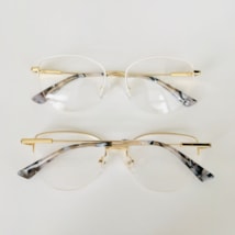 Armação de óculos de grau - Manueli 311 - branco com dourado C8 Armação de óculos de grau - Manueli 311 - branco com dourado C8