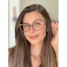 Armação de óculos de grau - Mariana Coral 6181 - marrom mesclado haste nude C5