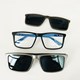 Armação de óculos de grau masculino - Alberto 99115 - cinza com detalhe azul C3