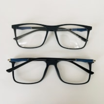 ARMAÇÃO DE ÓCULOS DE GRAU MASCULINO- ANTÔNIO 5503 - PRETO COM DETALHE AZUL C2 ARMAÇÃO DE ÓCULOS DE GRAU MASCULINO- ANTÔNIO 5503 - PRETO COM DETALHE AZUL C2