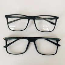ARMAÇÃO DE ÓCULOS DE GRAU MASCULINO- ANTÔNIO 5503 - PRETO COM DETALHE VERDE C4 ARMAÇÃO DE ÓCULOS DE GRAU MASCULINO- ANTÔNIO 5503 - PRETO COM DETALHE VERDE C4