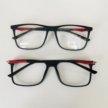 ARMAÇÃO DE ÓCULOS DE GRAU MASCULINO- ANTÔNIO 5503 - PRETO COM DETALHE VERMELHO C3 ARMAÇÃO DE ÓCULOS DE GRAU MASCULINO- ANTÔNIO 5503 - PRETO COM DETALHE VERMELHO C3