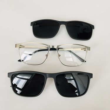 Armação de óculos de grau masculino - Beni 0152 - prata C5