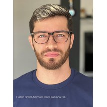 Armação de óculos de grau masculino - Caleb 3859 - animal print clássico C4
