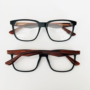 Armação de óculos de grau masculino - Caleb 3859 - preto haste marrom C6