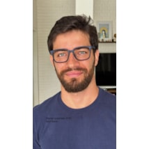 Armação de óculos de grau masculino - Daniel quadrado 0161 - azul fosco
