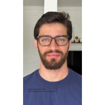 Armação de óculos de grau masculino - Daniel quadrado 0161 - azul transparente clip on azul transparente