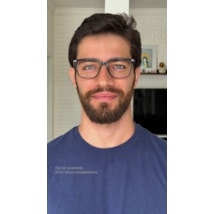 Armação de óculos de grau masculino - Daniel quadrado 0161 - cinza transparente