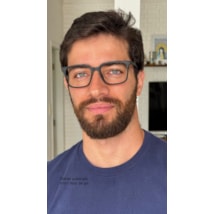 Armação de óculos de grau masculino - Daniel quadrado 0161 - preto rica de giz