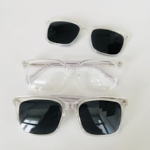 Armação de óculos de grau masculino - Daniel quadrado 0161 - transparente clip on transparente