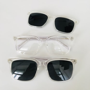 Armação de óculos de grau masculino - Daniel quadrado 0161 - transparente clip on transparente