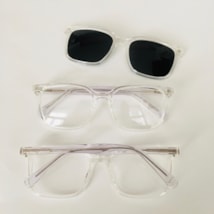 Armação de óculos de grau masculino - Daniel quadrado 0161 - transparente clip on transparente