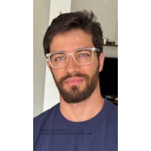 Armação de óculos de grau masculino - Daniel quadrado 0161 - transparente fosco haste militar clip on preto