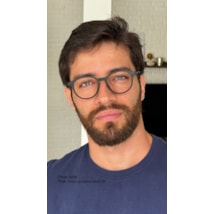 Armação de óculos de grau masculino - Ethan 6008 - preto fosco ponteira azul c6