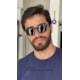 Armação de óculos de grau masculino - Ethan 6008 - preto fosco ponteira vermelha C5