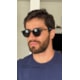 Armação de óculos de grau masculino - Ethan 6008 - preto fosco ponteira vermelha C5