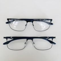 Armação de óculos de grau masculino - Giuseppe 1015 - azul escuro haste detalhe branco C2