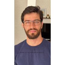 Armação de óculos de grau masculino - Giuseppe 1015 - azul escuro haste detalhe branco C2