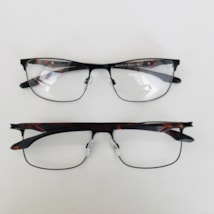 Armação de óculos de grau masculino - Giuseppe 1015 - preto haste animal print detalhe vermelho C1