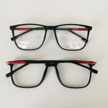 ARMAÇÃO DE ÓCULOS DE GRAU MASCULINO- JOÃO 5501 - PRETO COM DETALHE VERMELHO C3 ARMAÇÃO DE ÓCULOS DE GRAU MASCULINO- JOÃO 5501 - PRETO COM DETALHE VERMELHO C3