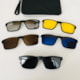 Armação de óculos de grau masculino - Jonas 5 em 1 cod 2258 - preto com 5 cores de clip on solar