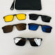 Armação de óculos de grau masculino - Jonas 5 em 1 cod 2258 - preto com 5 cores de clip on solar
