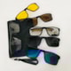 Armação de óculos de grau masculino - Jonas 5 em 1 cod 2258 - preto com 5 cores de clip on solar
