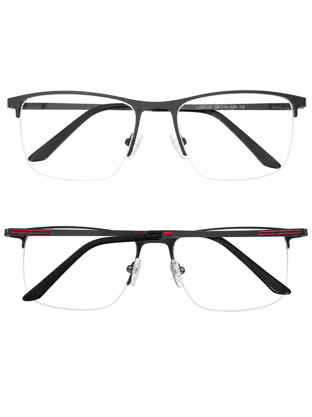 A-8051 A-8054 2点セット Armação de óculos de grau masculino - London 8025 - cinza haste