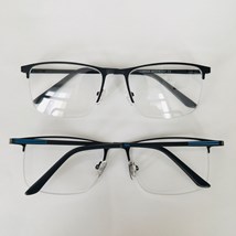 Armação de óculos de grau masculino - London 8025 - grafite haste detalhe azul c5