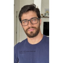 Armação de óculos de grau masculino - Luidi 1001 - preto haste detalhe branco C1