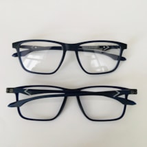 Armação de óculos de grau masculino - Make 1012 - azul marinho haste detalhe cinza C3