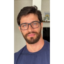Armação de óculos de grau masculino - Make 1012 - azul marinho haste detalhe cinza C3