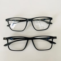 Armação de óculos de grau masculino - Make 1012 - preto haste detalhe azul C1