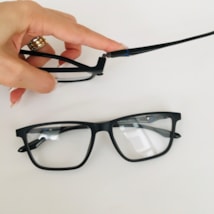 Armação de óculos de grau masculino - Make 1012 - preto haste detalhe azul C1