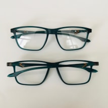 Armação de óculos de grau masculino - Make 1012 - verde haste detalhe laranja C4