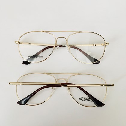 Armação de óculos de grau masculino - Mauro aviador 9014 - dourado C5