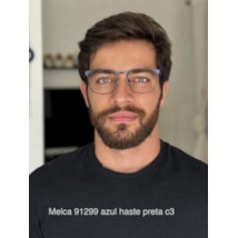 Armação de óculos de grau masculino - Melca 91299 - azul haste preta C3